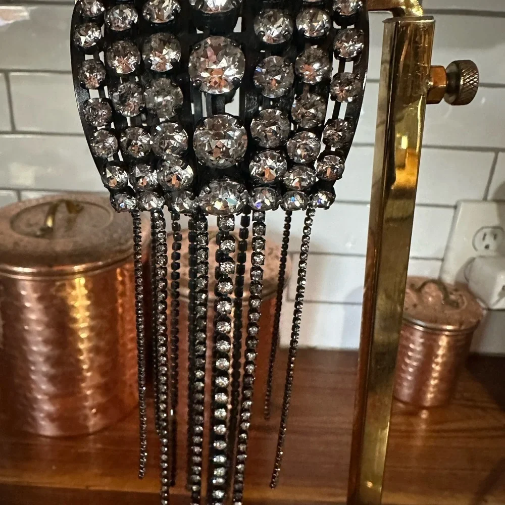 Elegant Black and Silver Crystal Bracelet by designer Erickson Beamon